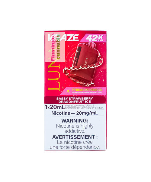Kraze LUNA Luxury 42k Puff Rechargeable Disposable MB Sassy Strawberry Dragonfruit Ice