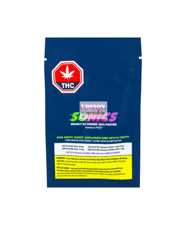 Edison Edison Sonics Kiwi Berry Burst 1:1 Indica Nano Gummies 2X5MG