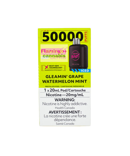 Flavour Beast Level-X G2 Ultra 50k Puff Pre-Filled Pod MB Gleamin' Grape Watermelon Mint