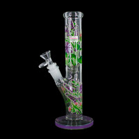 10" Glow In The Dark Straight Tube Bong Lavender