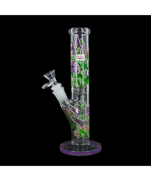 10" Glow In The Dark Straight Tube Bong Lavender