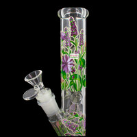 10" Glow In The Dark Straight Tube Bong Lavender