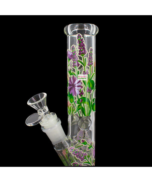 10" Glow In The Dark Straight Tube Bong Lavender