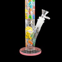 10" Glow In The Dark Straight Tube Bong Mushroom