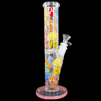 10" Glow In The Dark Straight Tube Bong Mushroom