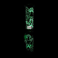 10" Glow In The Dark Straight Tube Bong Mushroom