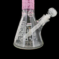 O Cobra 14" Sandblasted Geometric Beaker Bong Pink