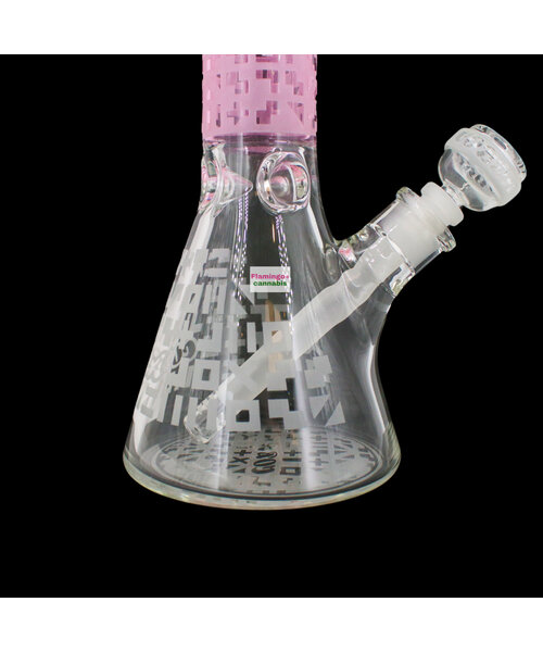 O Cobra 14" Sandblasted Geometric Beaker Bong Pink