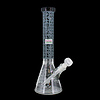 JJ Distribution O Cobra 14" Sandblasted Geometric Beaker Bong Smoke JJ Distribution O Cobra 14" Sandblasted Geometric Beaker Bong Smoke
