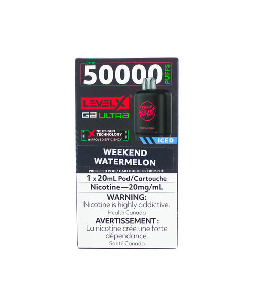 Flavour Beast Level-X G2 Ultra 50k Puff Pre-Filled Pod MB Weekend Watermelon