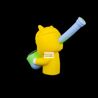 4" Three-Eyed Cat Silicone Pipe (w/Secret Stash)