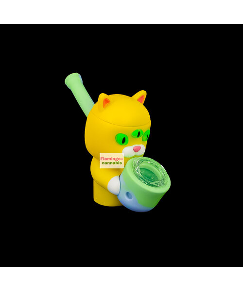 4" Three-Eyed Cat Silicone Pipe (w/Secret Stash)