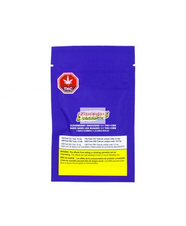 Shred'Ems Shred'Ems Cloudberry Snoozers CBN 1:1 Indica Gummies X4