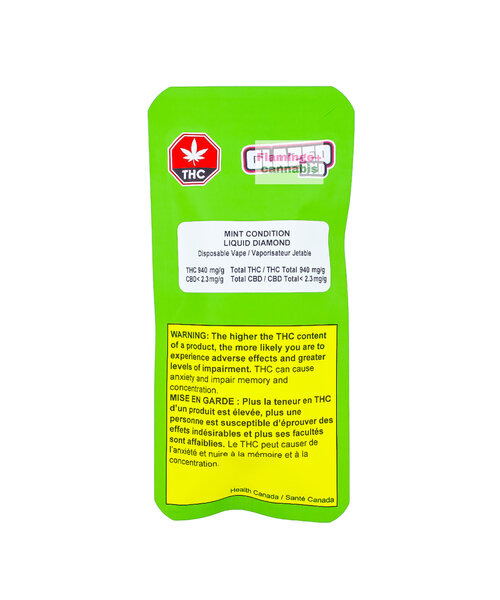 Bold Glazed Mint Condition Liquid Diamond Indica Disposable 1G