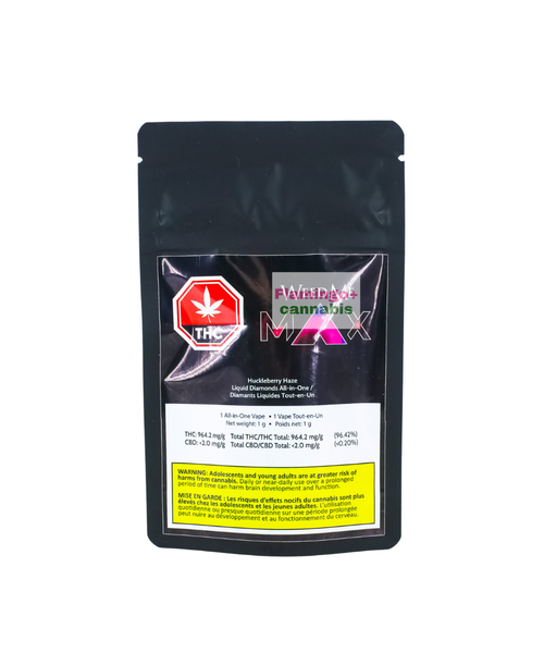 Weed Me Max Huckleberry Sativa Liquid Diamond Disposable 1G