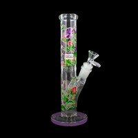 10" Glow In The Dark Straight Tube Bong Lavender