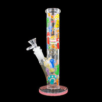 10" Glow In The Dark Straight Tube Bong Mushroom