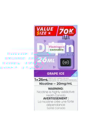 ENVI Drip'N Super Value 26ml Disposable 70k Puffs MB Grape Ice ENVI Drip'N Super Value 26ml Disposable 70k Puffs MB Grape Ice