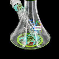 Pulsar Design Series 6.75" Beaker Bong  Floating Mushrooms