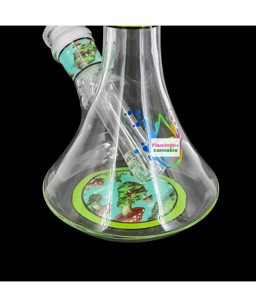 Pulsar Design Series 6.75" Beaker Bong  Floating Mushrooms