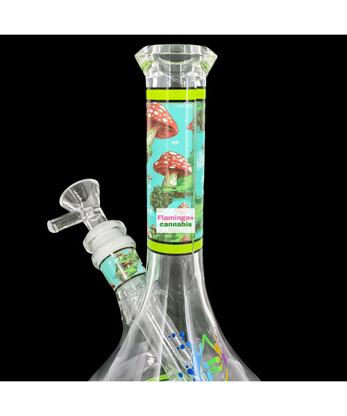 Pulsar Design Series 6.75" Beaker Bong  Floating Mushrooms
