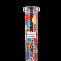 Cheech & Chong 15" Power to the Flower Dual Chamber Hex Base Beaker Bong
