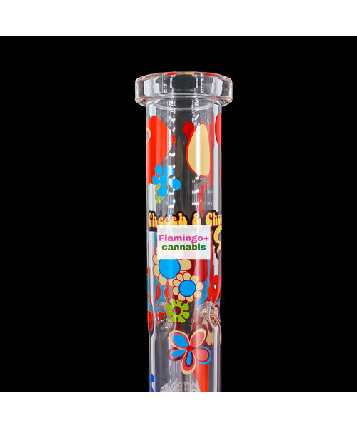 Cheech & Chong 15" Power to the Flower Dual Chamber Hex Base Beaker Bong