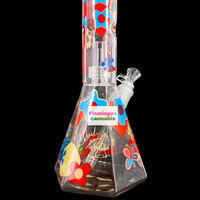 Cheech & Chong 15" Power to the Flower Dual Chamber Hex Base Beaker Bong
