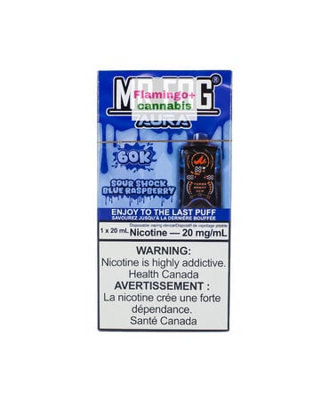 Mr Fog Mr Fog AURA 60k Puff Rechargeable Disposable MB Sour Shock Blue Raspberry