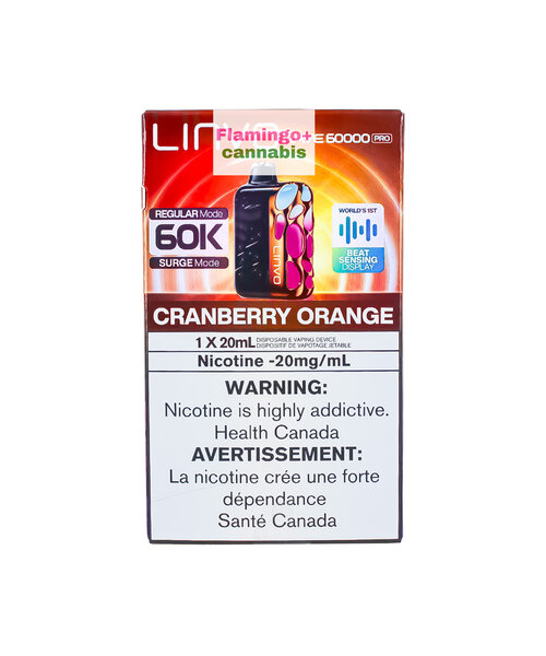 LINVO Rave Pro Beat Sensing Disposable 60k Puff MB Cranberry Orange