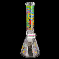 OG Original 10" 5mm Trippy Sponge Beaker Bong Jellyfish Fields