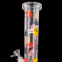 Red Eye Glass 12" Smiley Shrooms Beaker Bong