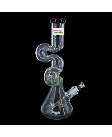 Red Eye Tek Red Eye Glass 16" 7mm Loop-D-Loop Beaker Bong Black
