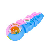 Lit Silicone 4" Love Pipe Rainbow
