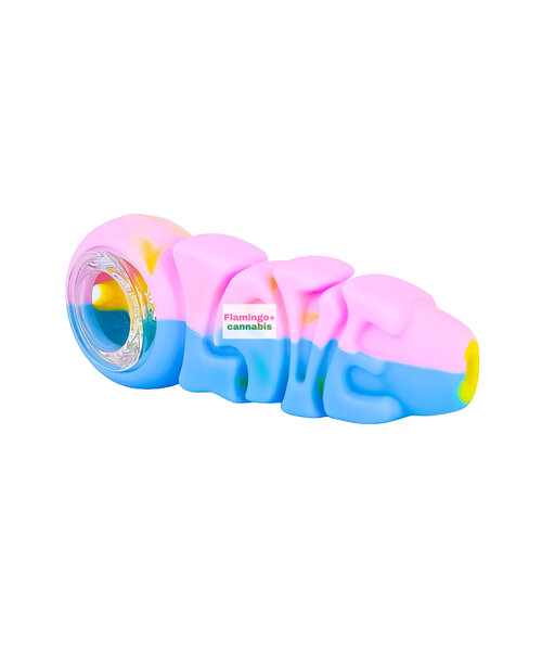 Lit Silicone 4" Love Pipe Rainbow