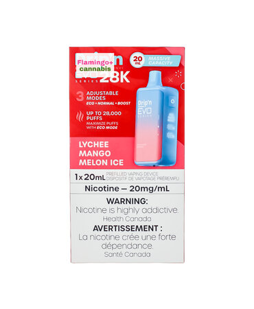 ENVI ENVI Drip'N EVO 28k Puff Rechargeable Disposable MB Lychee Mango Melon Ice ENVI ENVI Drip'N EVO 28k Puff Rechargeable Disposable MB Lychee Mango Melon Ice