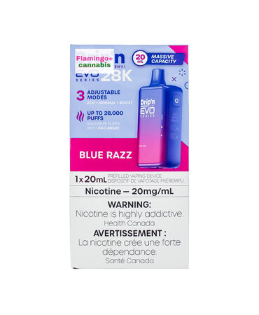 ENVI ENVI Drip'N EVO 28k Puff Rechargeable Disposable MB Blue Razz ENVI ENVI Drip'N EVO 28k Puff Rechargeable Disposable MB Blue Razz