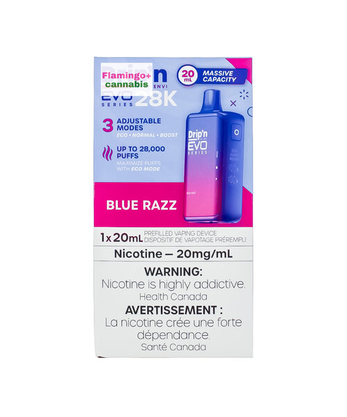 ENVI Drip'N EVO 28k Puff Rechargeable Disposable MB Blue Razz