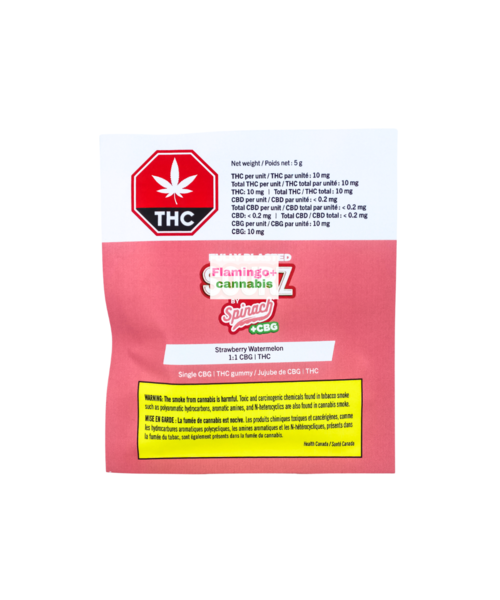 Spinach Sourz Strawberry Watermelon 1:1 THC:CBG Gummy X1