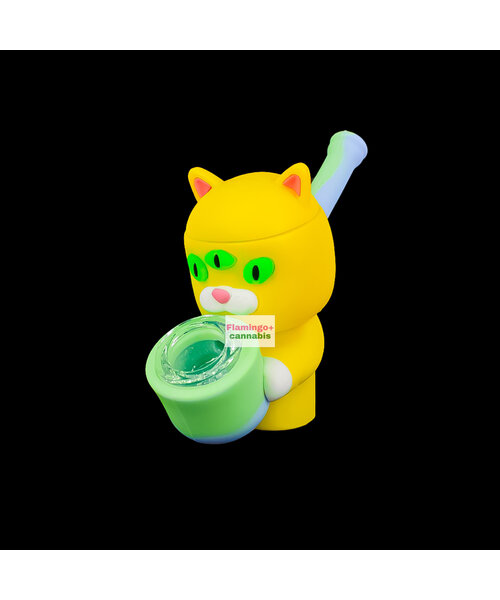 4" Three-Eyed Cat Silicone Pipe (w/Secret Stash)