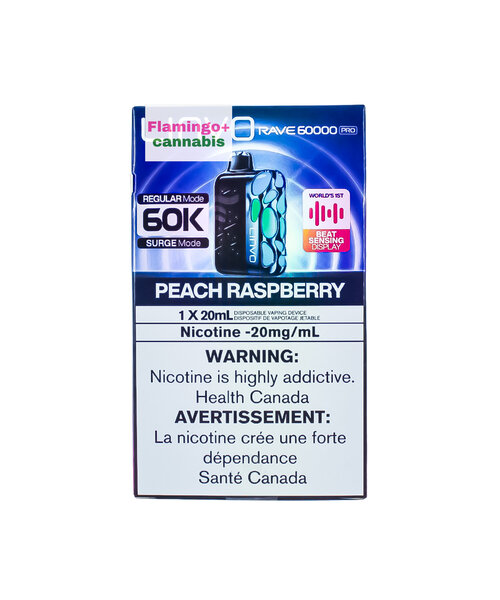 LINVO Rave Pro Beat Sensing Disposable 60k Puff MB Peach Raspberry
