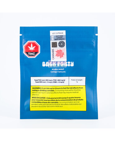 Backforty Back Forty Kush Mint Hybrid Cartridge 0.95G