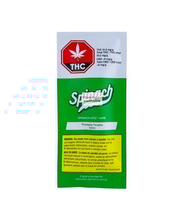 Spinach Spinach Hitz Pineapple Paradise Sativa Disposable 0.5G