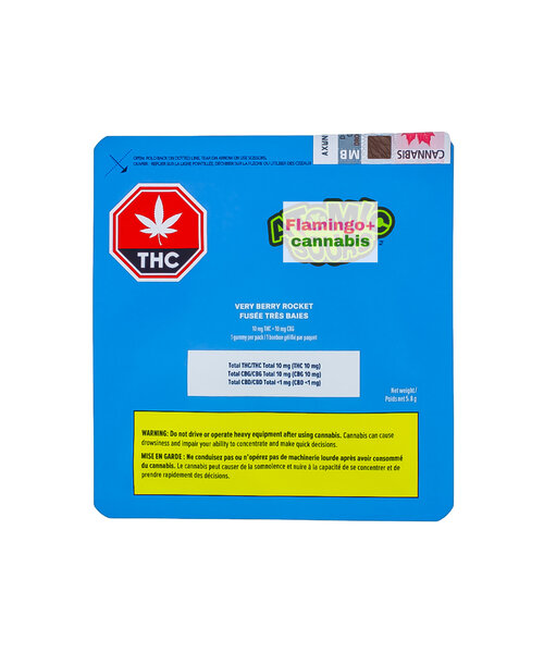 XMG Atomic Sourz Very Berry Rocket THC + CBG Gummy 1X10MG