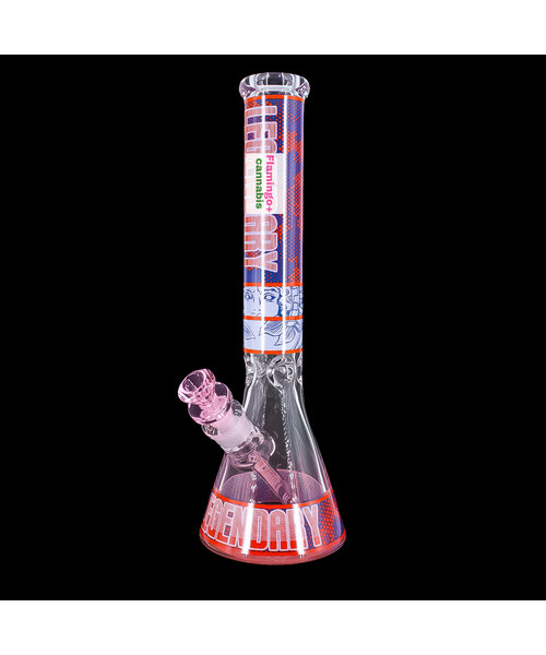 Legendary Glass 16" 9mm Colored Grid Beaker Bong