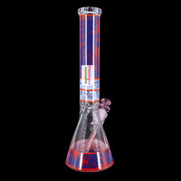 Legendary Glass 16" 9mm Colored Grid Beaker Bong