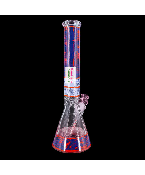 Legendary Glass 16" 9mm Colored Grid Beaker Bong