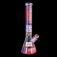 Legendary Glass 16" 9mm Colored Grid Beaker Bong