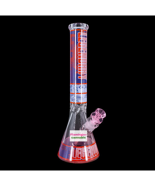 Legendary Glass 16" 9mm Colored Grid Beaker Bong