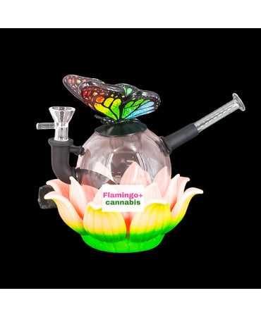 Lit Silicone LIT 7" Lotus Butterfly Water Pipe Lit Silicone LIT 7" Lotus Butterfly Water Pipe